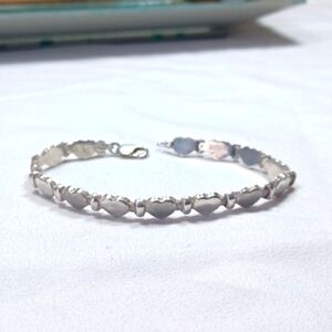 Sterling Silver 925  Heart Bracelet 8 Inch